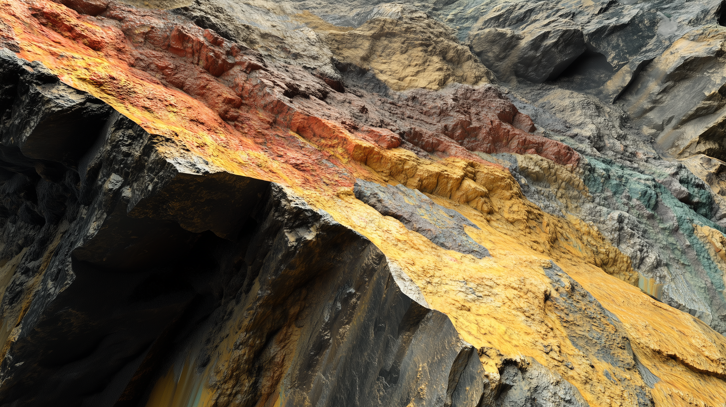 Geological rock striations used as editorial material anchor